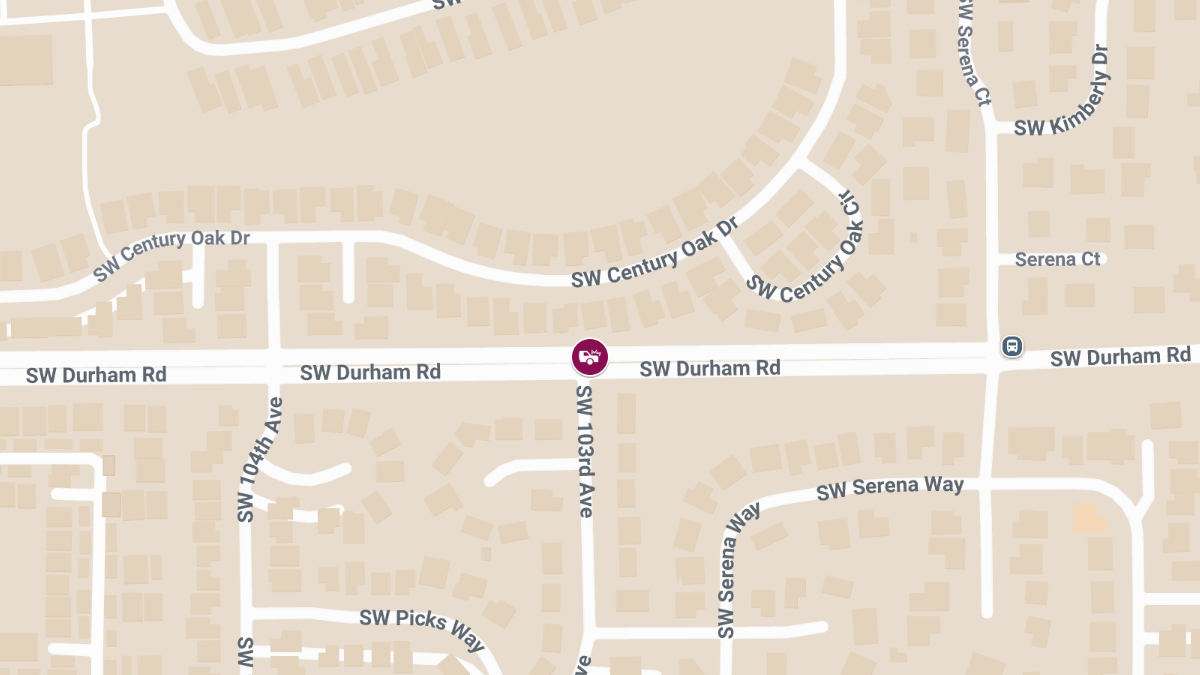 2 Injured in SUV Crash on SW Durham Rd Near SW 103rd Ave