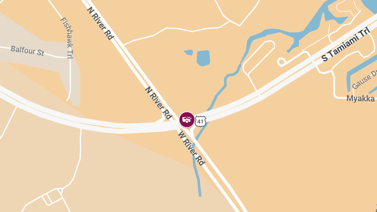 Accident Results in Injuries at S Tamiami Trl and S River Rd