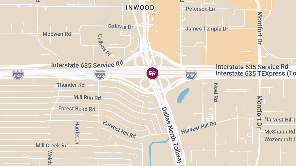 Accident With Injuries Reported at LBJ Fwy E & Dallas North Tollway S