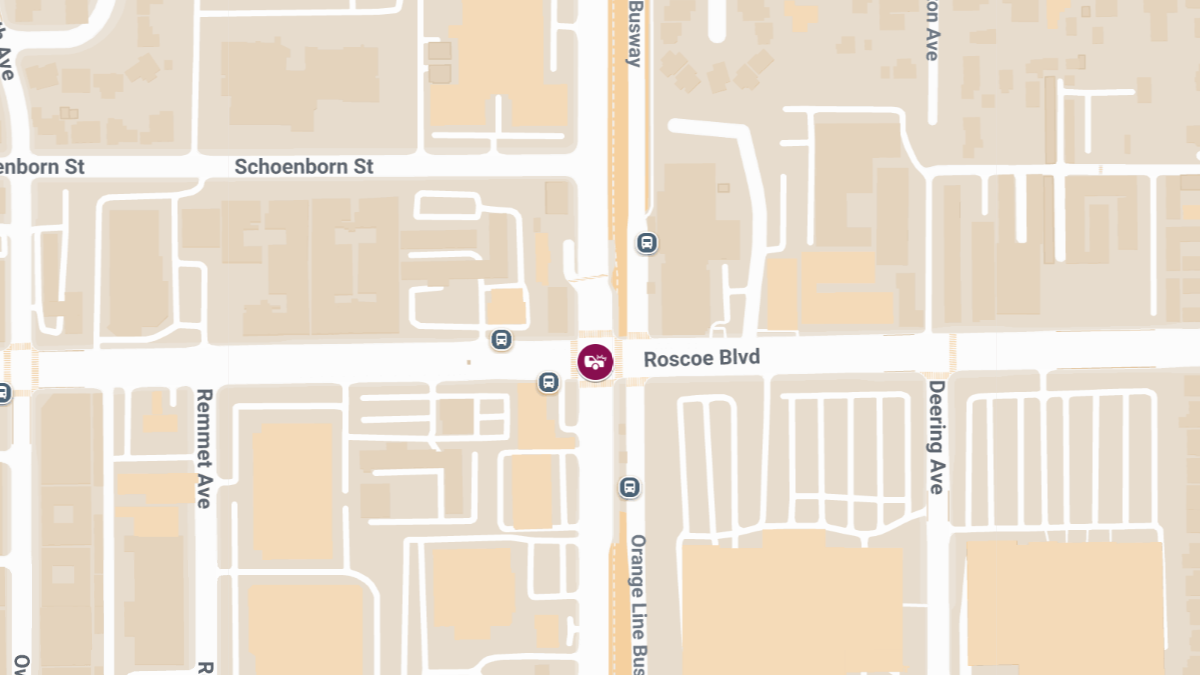Accident With Injuries Reported at Roscoe Blvd & Canoga Ave