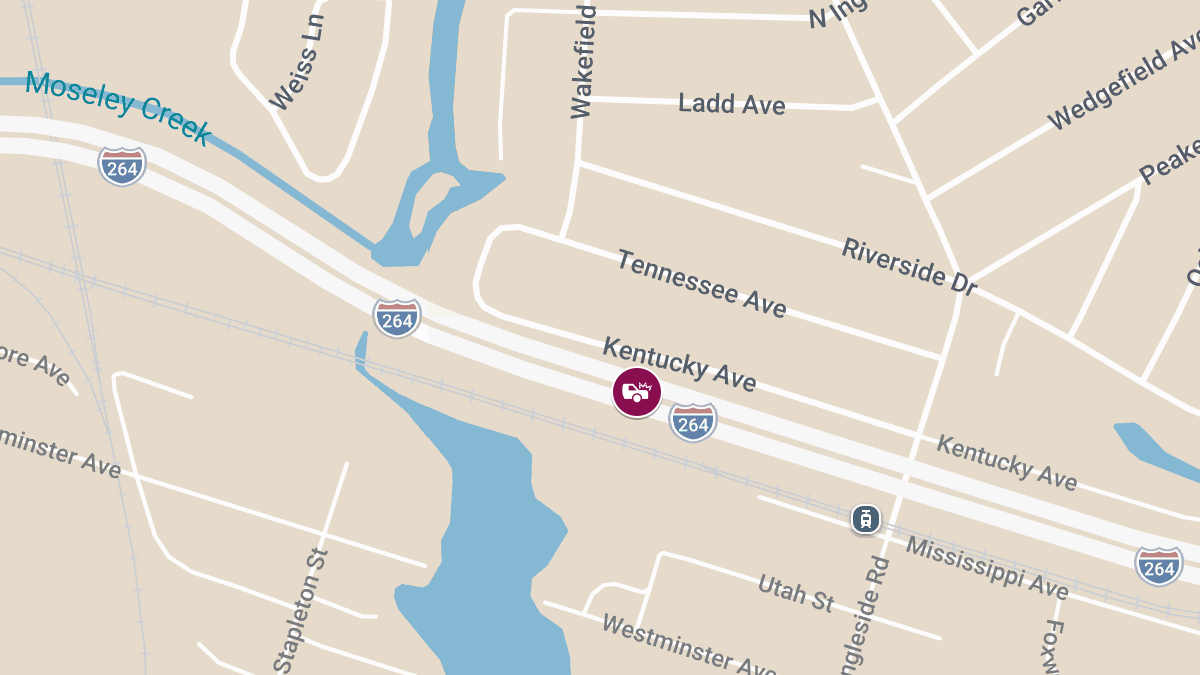 Accident With Injuries on I-264 EB at Exit 10A