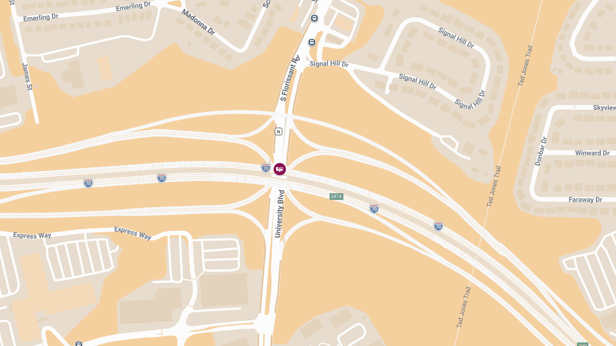 Accident With Injuries on I-70 at New Florissant Rd