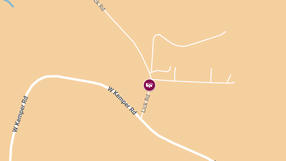 Accident With Injuries on Lick Rd Near W Kemper Rd