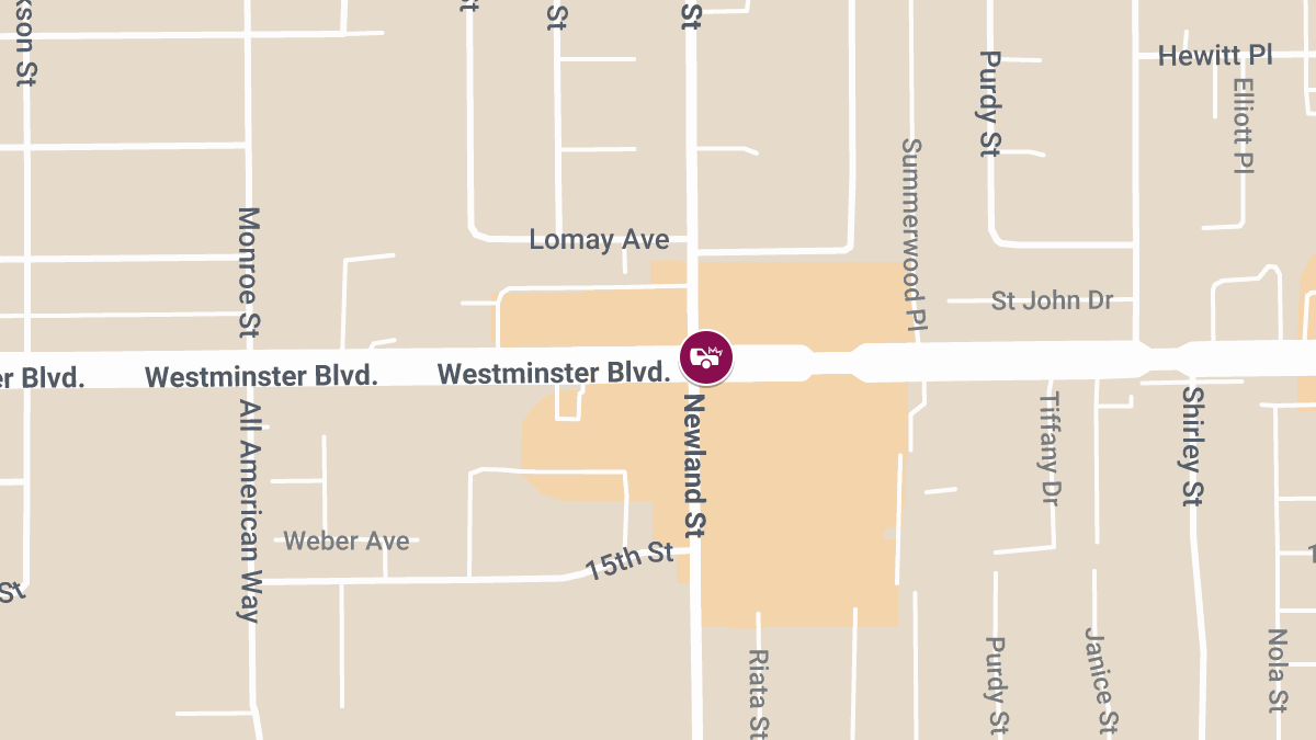 Accident at Westminster Blvd & Newland St Causes Injuries