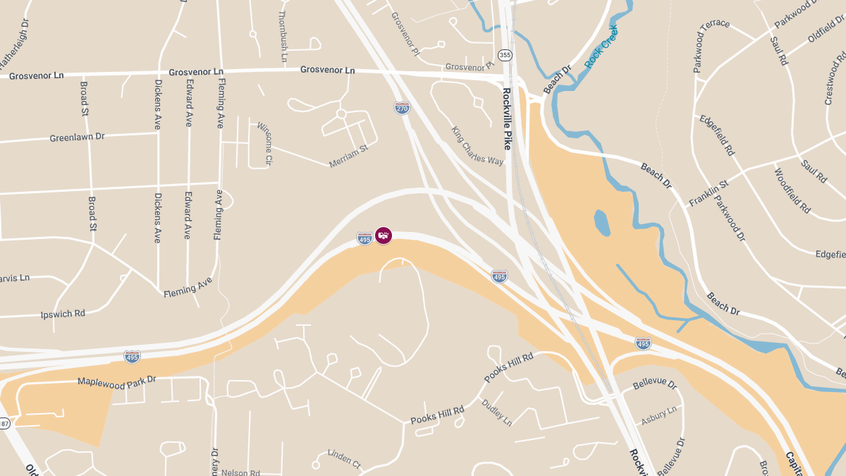 Accident on I-495 Near Rockville Pike Injures One
