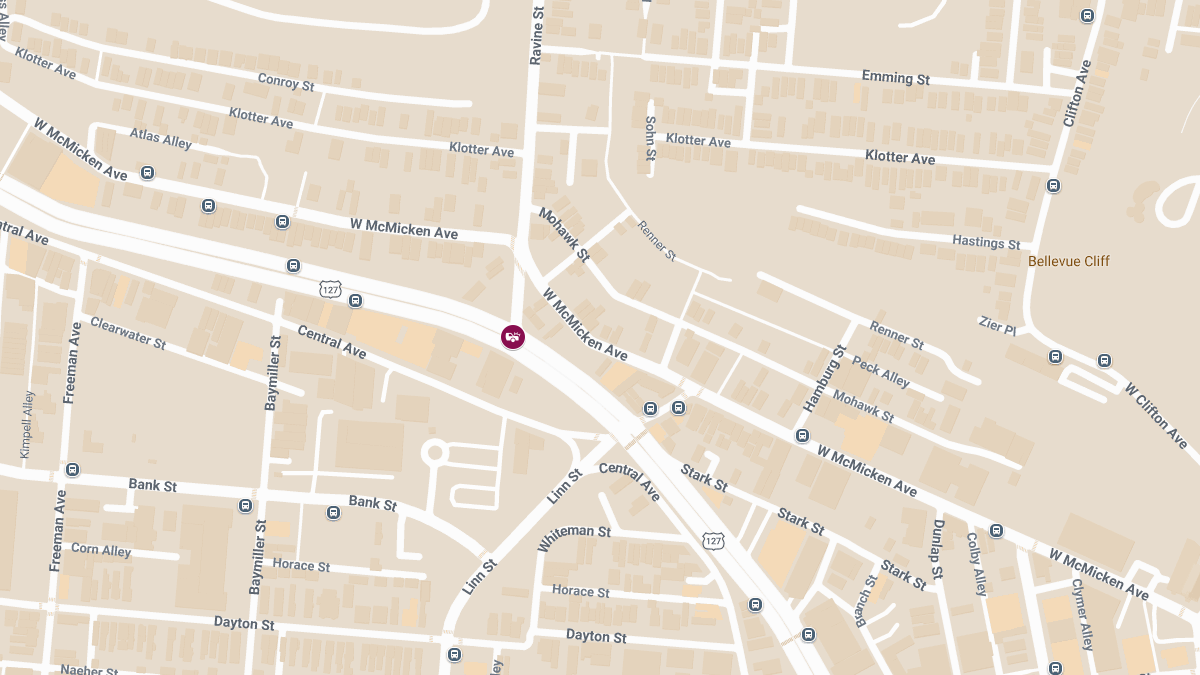 Accident with Injuries at Central Pkwy & Ravine St