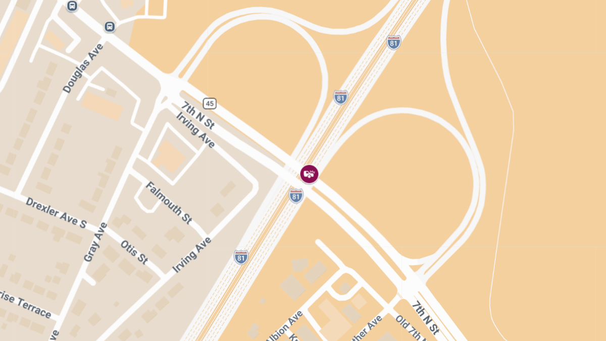 Accident with Injuries at I-81 S & 7th North St