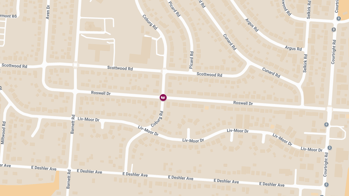 Accident with Injuries at Roswell Dr and Coburg Rd
