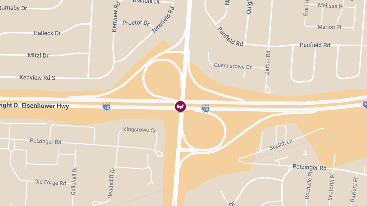 Accident with Injuries on I-70 E at S James Rd