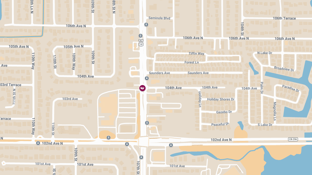 Auto Crash With Injuries at Seminole Blvd & 104th Ave N