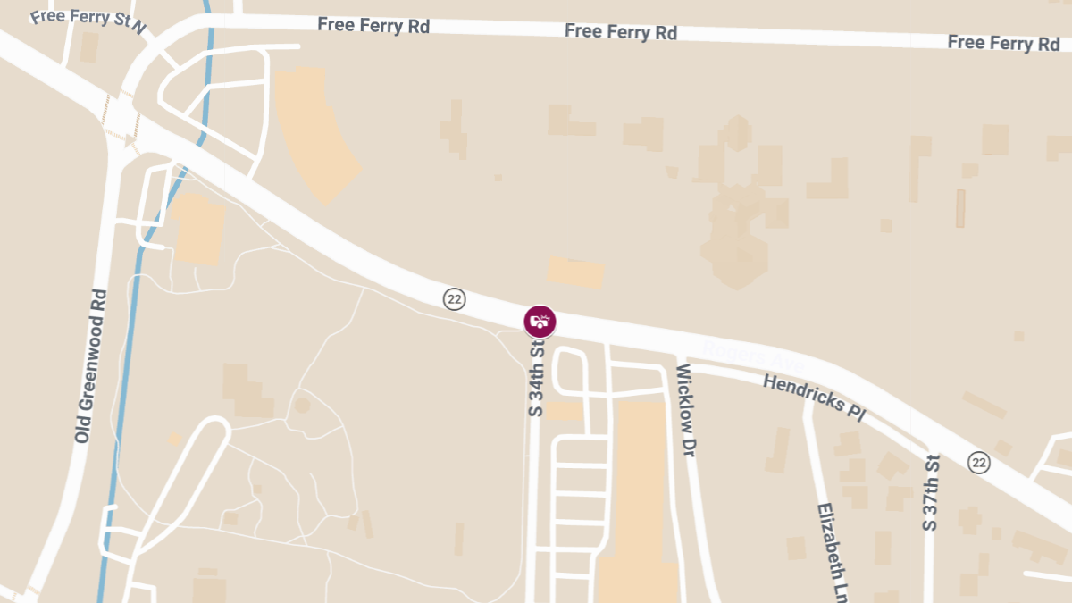 Bicyclist Injured in Accident at S 34th St & Rogers Ave