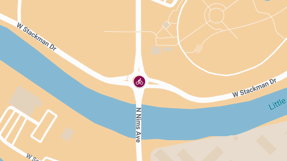 Bicyclist Injured in Crash at Nims & Stackman Roundabout
