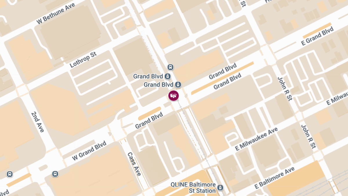 Bicyclist Struck at Woodward Ave & W Grand Blvd