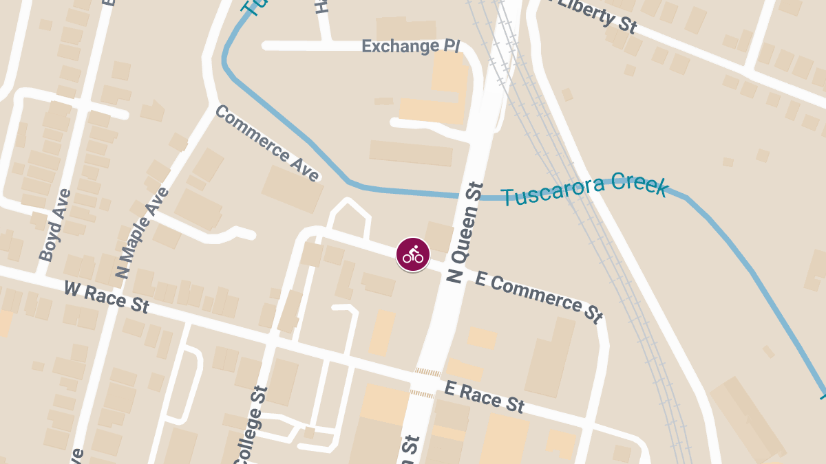 Bicyclist Struck by Vehicle at E Commerce St & N Queen St