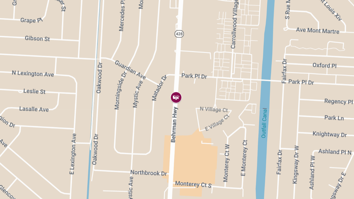 Car Crashes Over Median, Injures One on Behrman Hwy