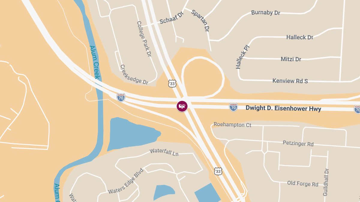 Collision With Injuries at I-70 E & US-33 W