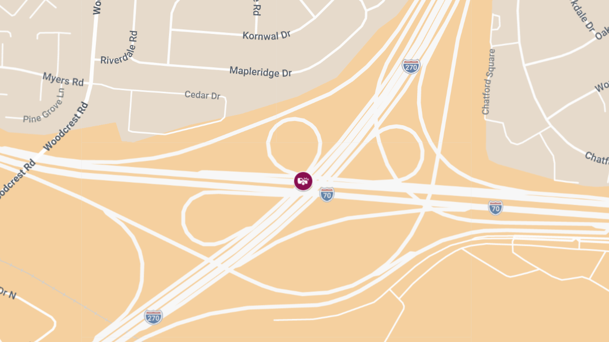 Collision With Injuries at I-70 W & I-270 N
