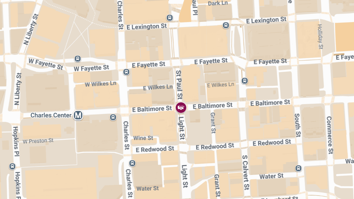 Collision with Injuries at E Baltimore St & Light St
