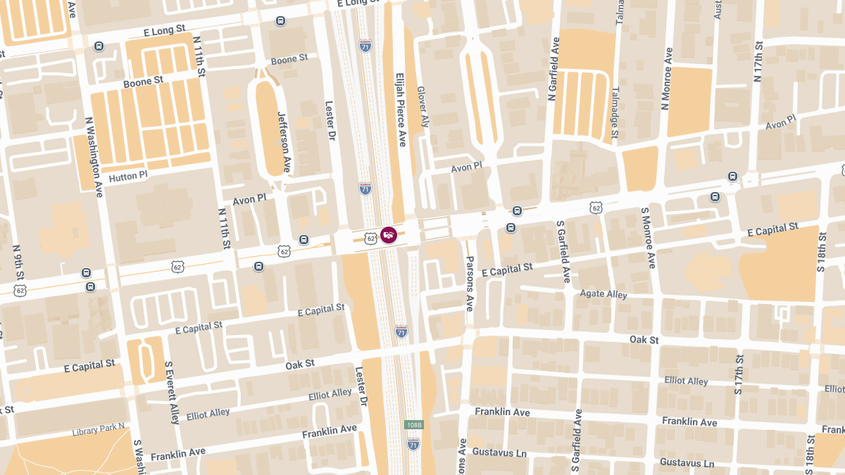 Collision with Injuries at I-71 N & E Broad St