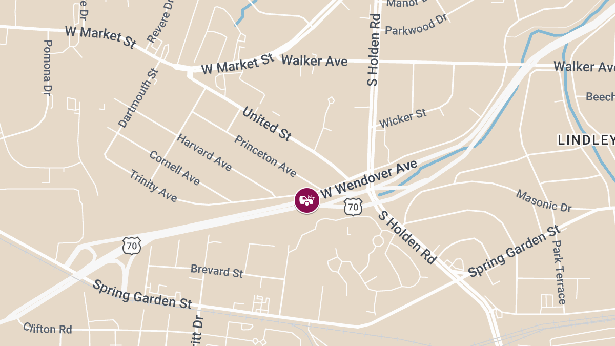 Collision with Injuries at W Wendover Ave