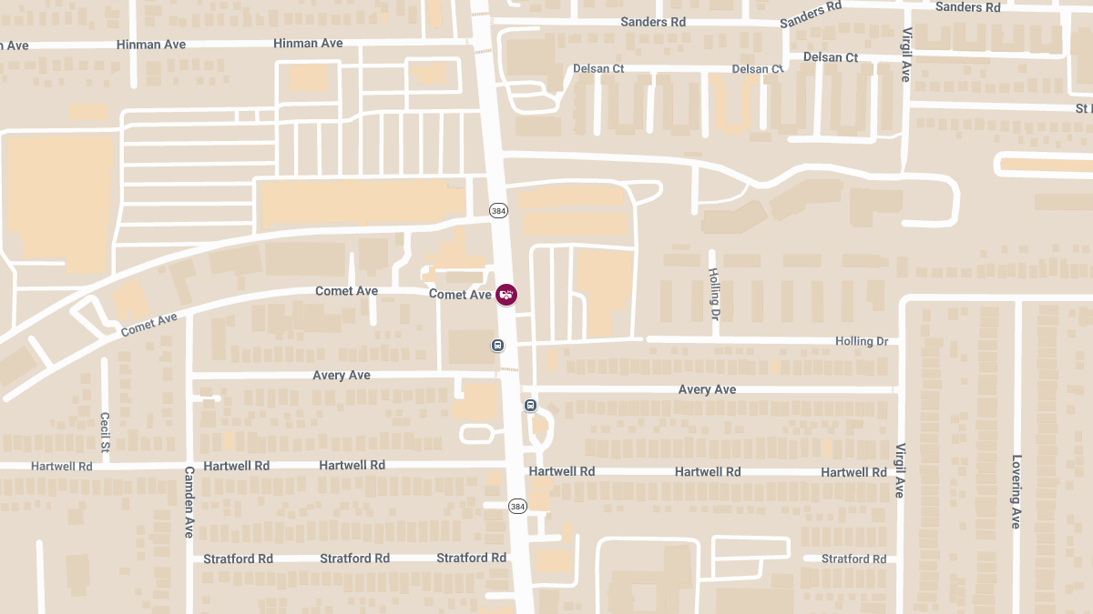 Collision with Injuries on Delaware Ave & Comet