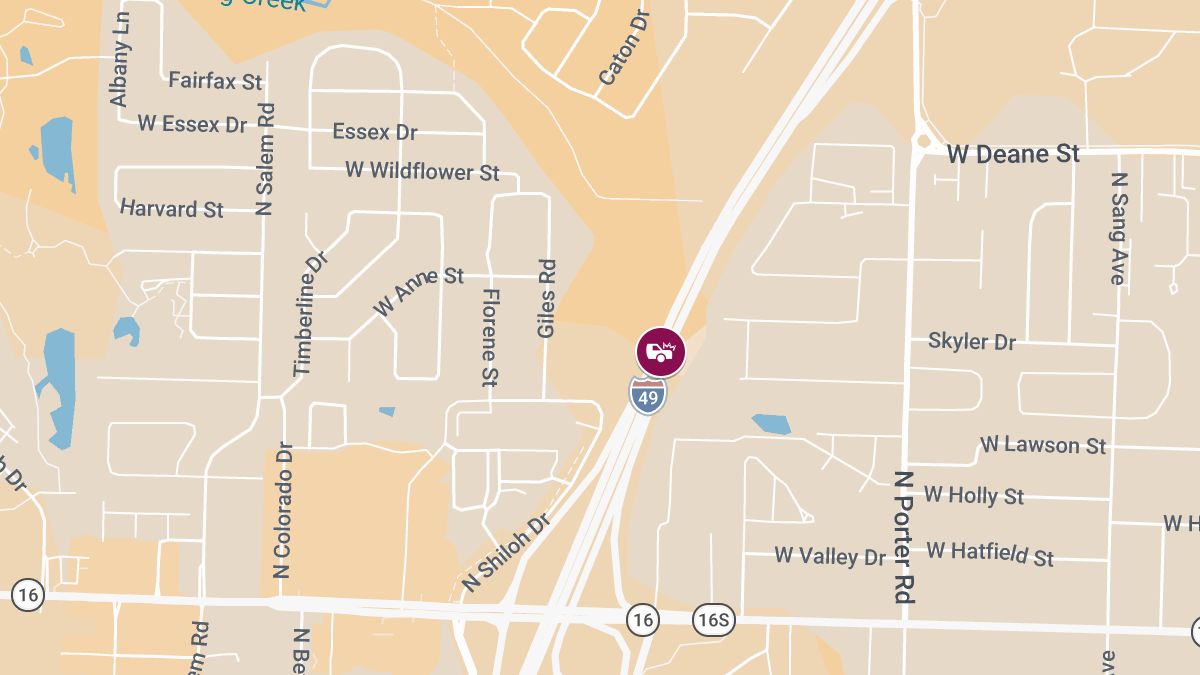 Collision with Injuries on I-49 at Exit 62