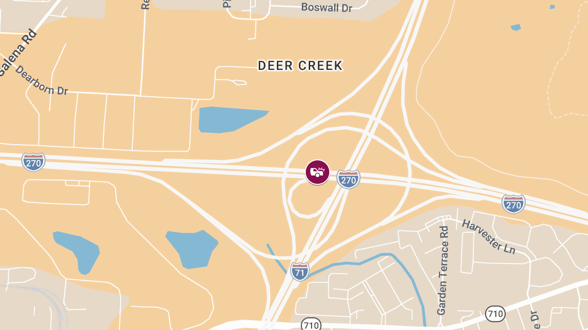 Collision with Injuries on I-71 North at I-270 East