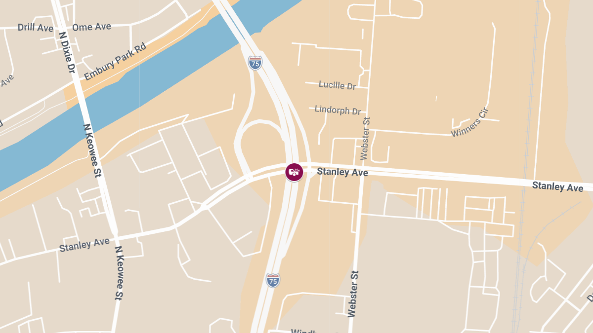 Collision with Injuries on I-75 S near Stanley Ave