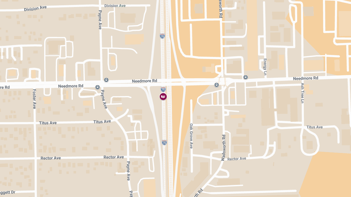 Collision with Injuries on I-75 near Needmore Rd