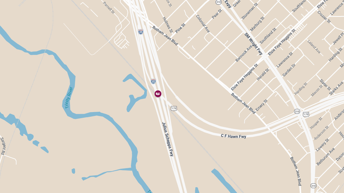 Collision with Injuries on Julius Schepps Fwy at C.F. Hawn Fwy E