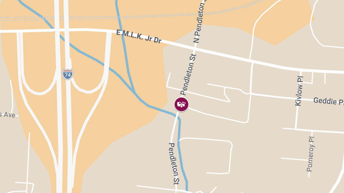 Collision with Injuries on N Pendleton St