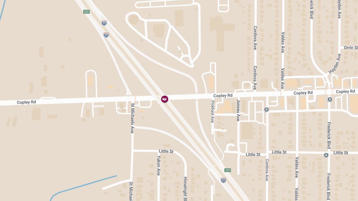 Crash With Entrapment Reported on I-77 at Copley Rd