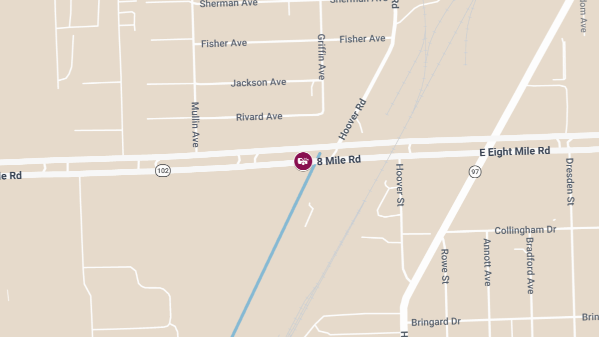 Crash With Injuries Near Hoover & East Eight Mile