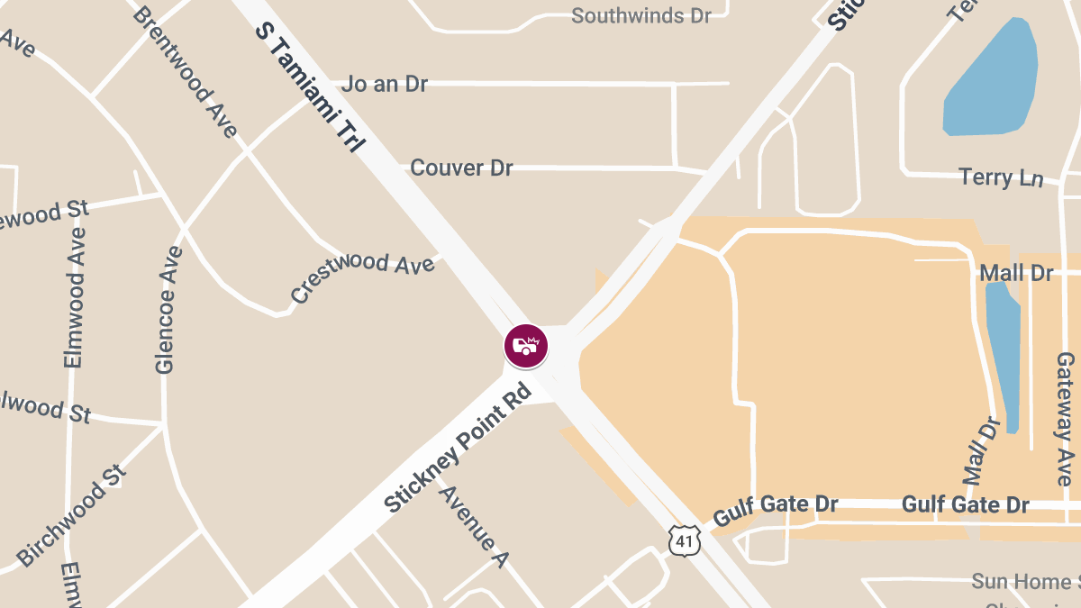 Crash With Injuries Reported at Stickney Point Rd & S Tamiami Trl