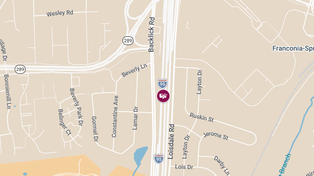 Crash With Injuries Reported on I-95 Near Franconia–Springfield Pkwy