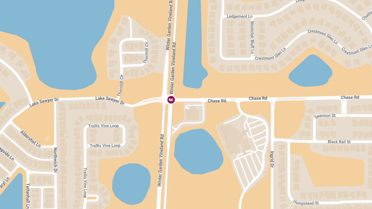 Crash With Injuries at Chase Rd at Winter Garden Vineland Rd