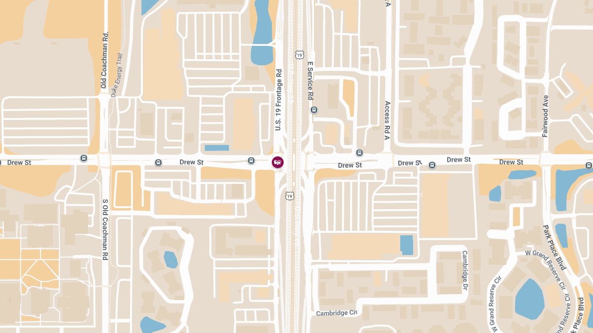 Crash With Injuries at Drew St & US 19 Frontage Rd