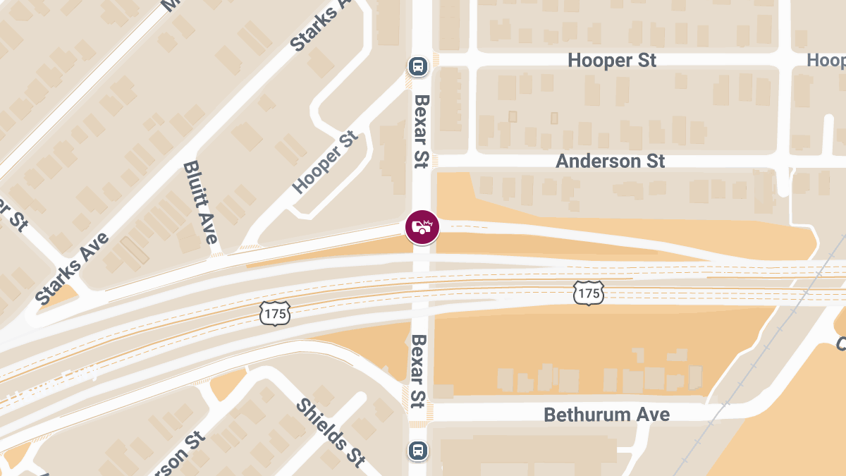 Crash With Injuries at Hawn Service Rd N & Bexar St