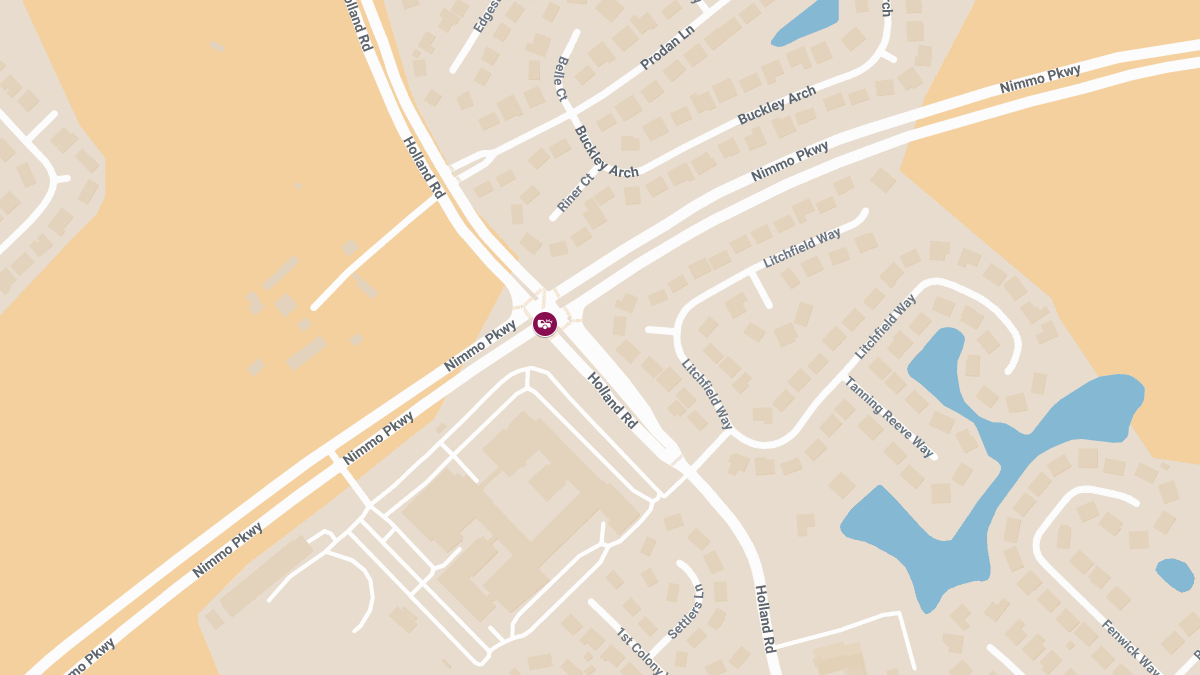 Crash With Injuries at Holland Rd & Nimmo Pkwy