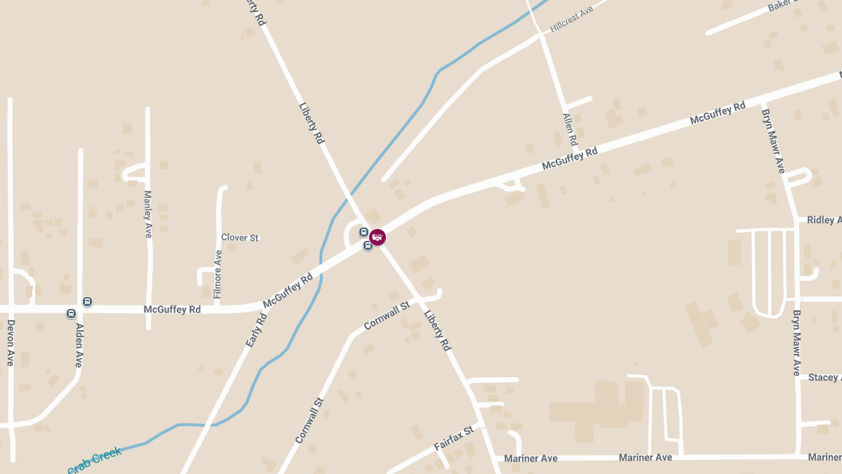 Crash With Injuries at Liberty Rd & McGuffey Rd
