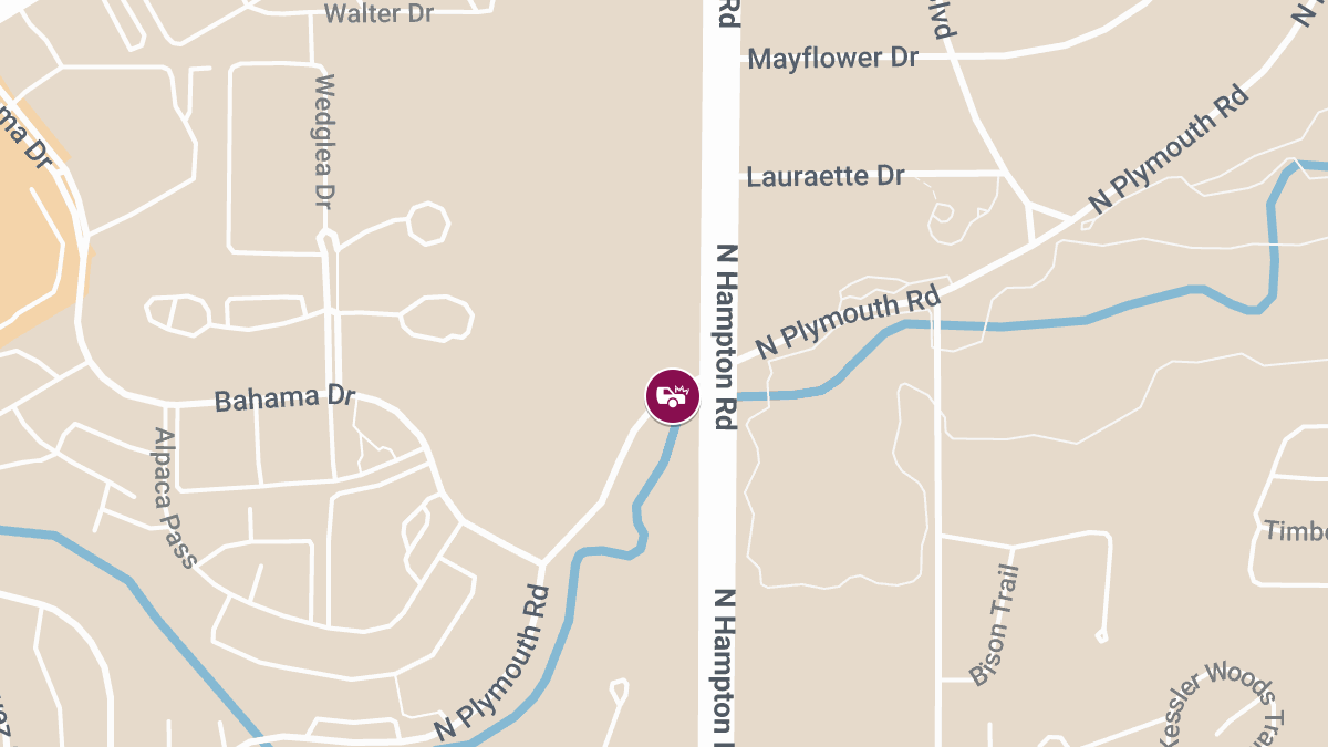 Crash With Injuries at N Plymouth Rd & N Hampton Rd