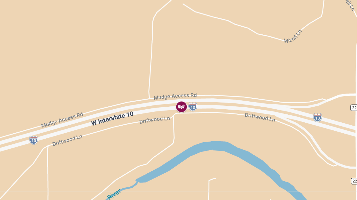 Crash With Injuries on I-10 EB at MM250 Causes Lane Blockage