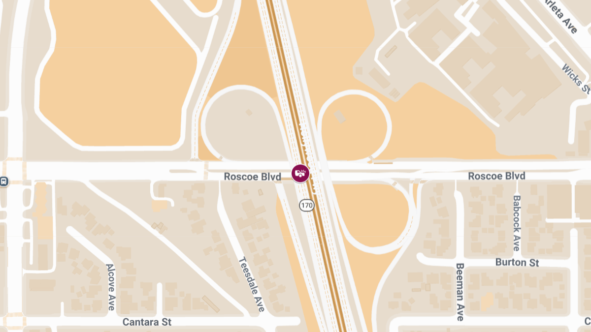 Crash With Injuries on SR-170 N at Roscoe Blvd