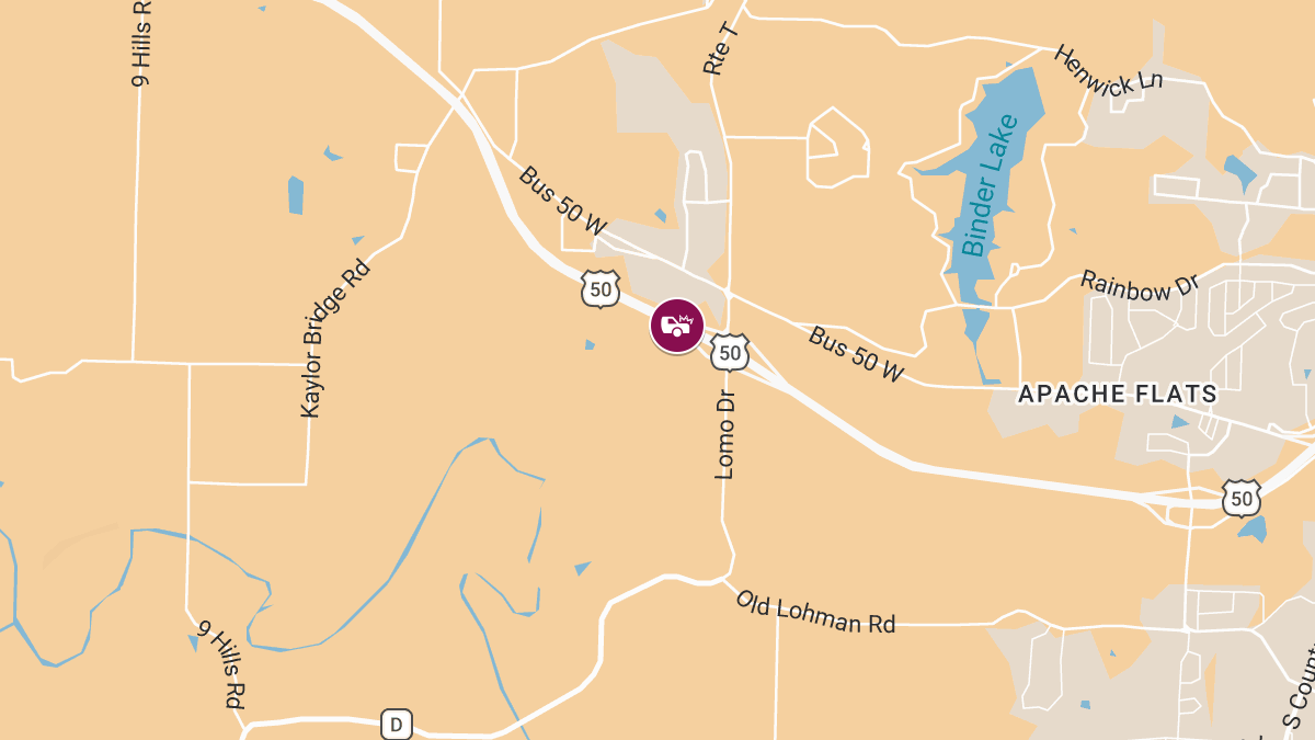 Crash With Injuries on US 50 Hwy at Route D