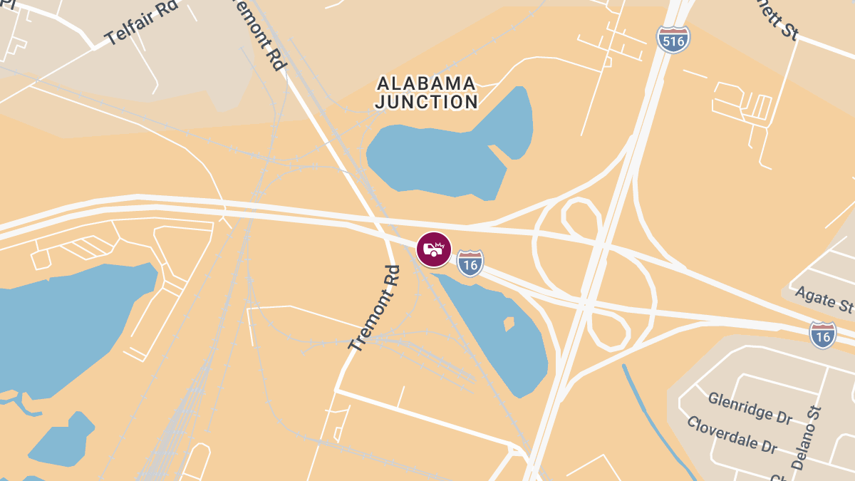 Crash With Injury Reported on Eastbound I-16 Near I-516 Interchange