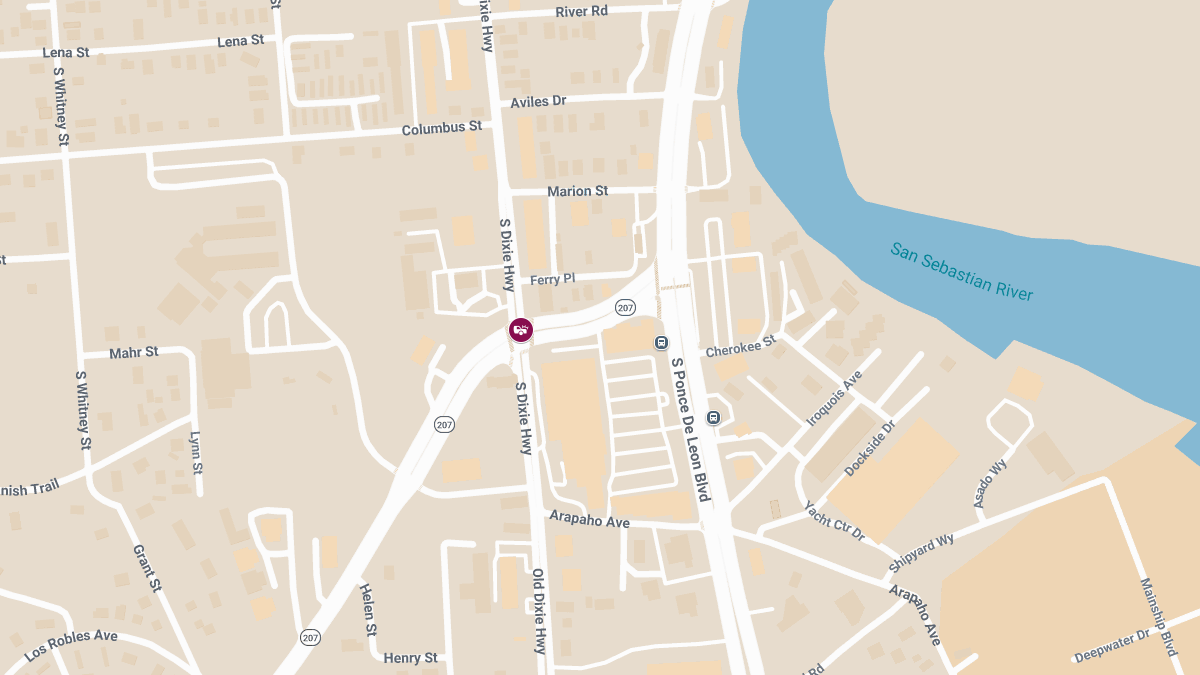 Crash with Injuries Causes Roadblock on SR-207 at S Dixie Hwy