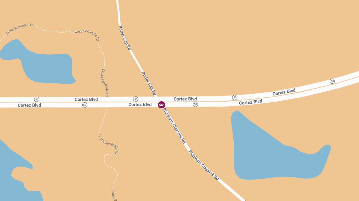 Crash with Injuries and Roadblock on Cortez Blvd at Richloam Clay Sink Rd