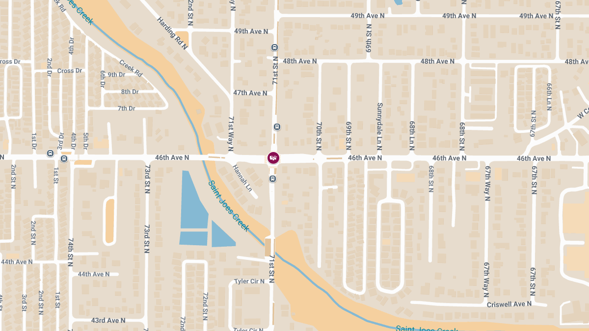 Crash with Injuries at 71st St N & 46th Ave N