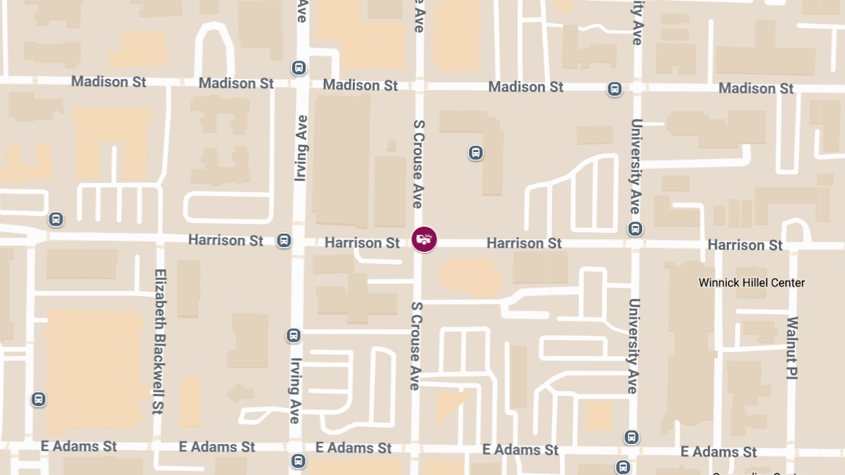 Crash with Injuries at Harrison St & S Crouse Ave