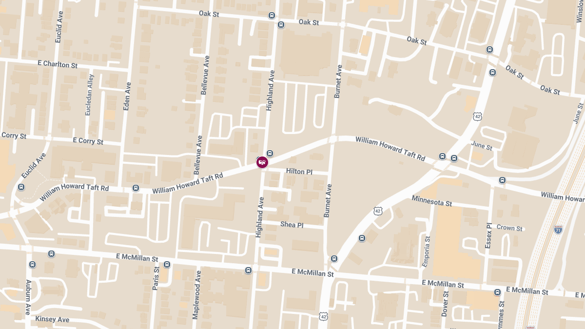 Crash with Injuries at Highland Ave & Taft Rd